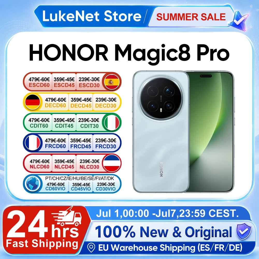 HONOR Magic 8 Pro 5G  EU Version Smartphone Snapdragon 8 Elite Gen 5 200MP AIMAGE 6270mAh 100W  6.71''OLED NFC eSIM Honor