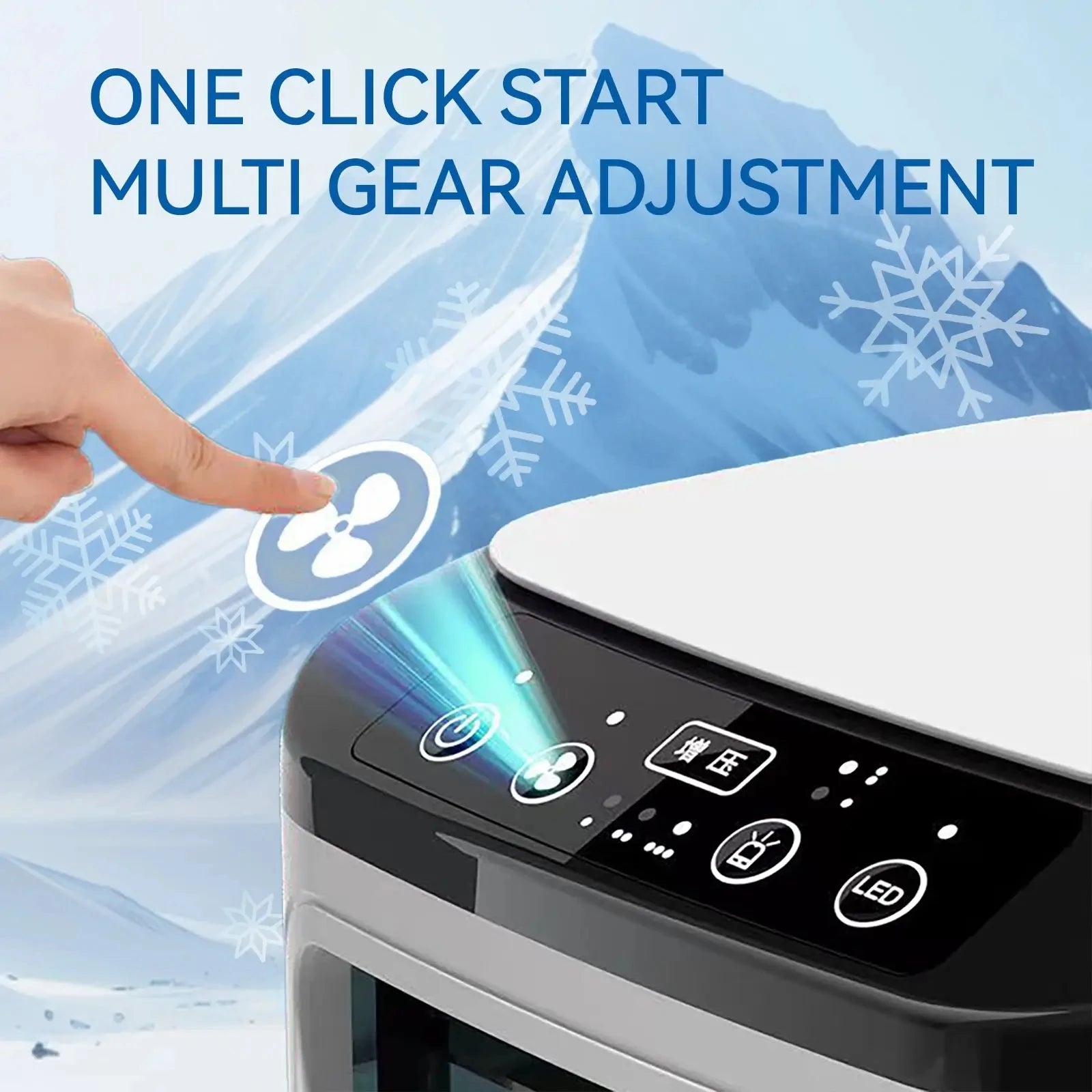 2026  Ultrasonic Mini Air Conditioner 3-Speed Portable Cooler with Colorful Light Humidifier
