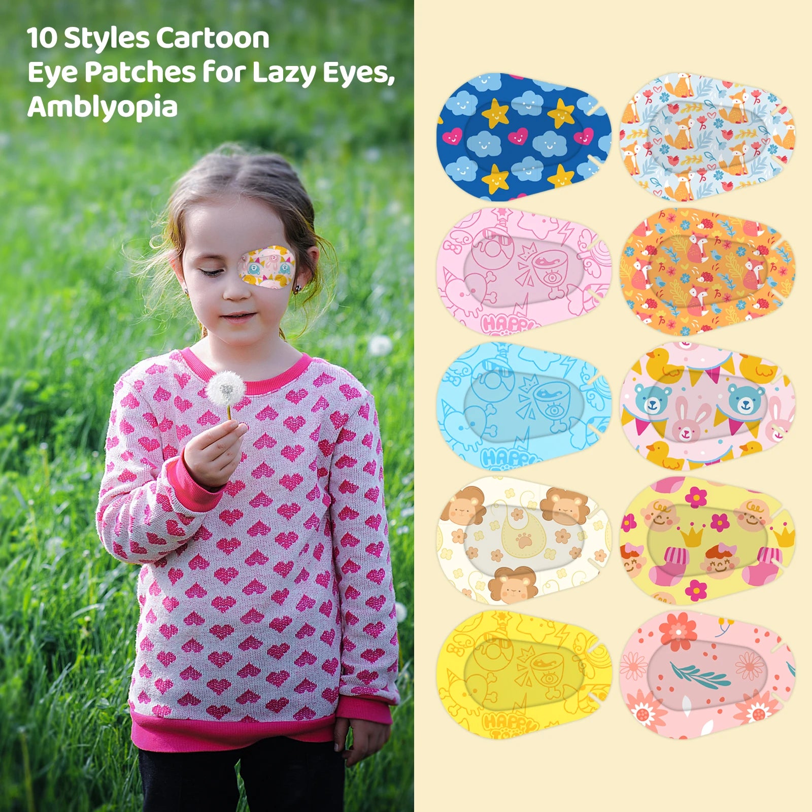 30Pcs Hot New Amblyopia Eye Patch Adhesive Eye Patches Medical Sterile Eye Pad Protect Eyesight for Kids Girls Boys Vision Care Main image