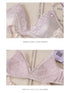 French Style Lingerie Set for Women, Thin Non-Wired Triangle Cup Bra, Lace & Embroidery Design