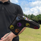 Golf Club Headcovers #1 #3 #5 Wood Head covers Skulls Design Driver Fairway Hybrid Woods Headcover Black PU Premium Leather Head