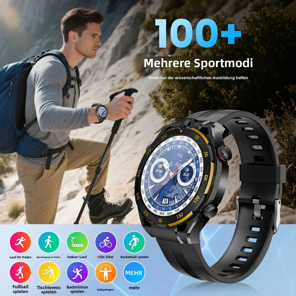 2026 New Smartwatch, Wireless Call, AI Voice, 40+ Sports Modes, Outdoor Fitness, Long Battery, Music & Message Alert, Unisex Gif