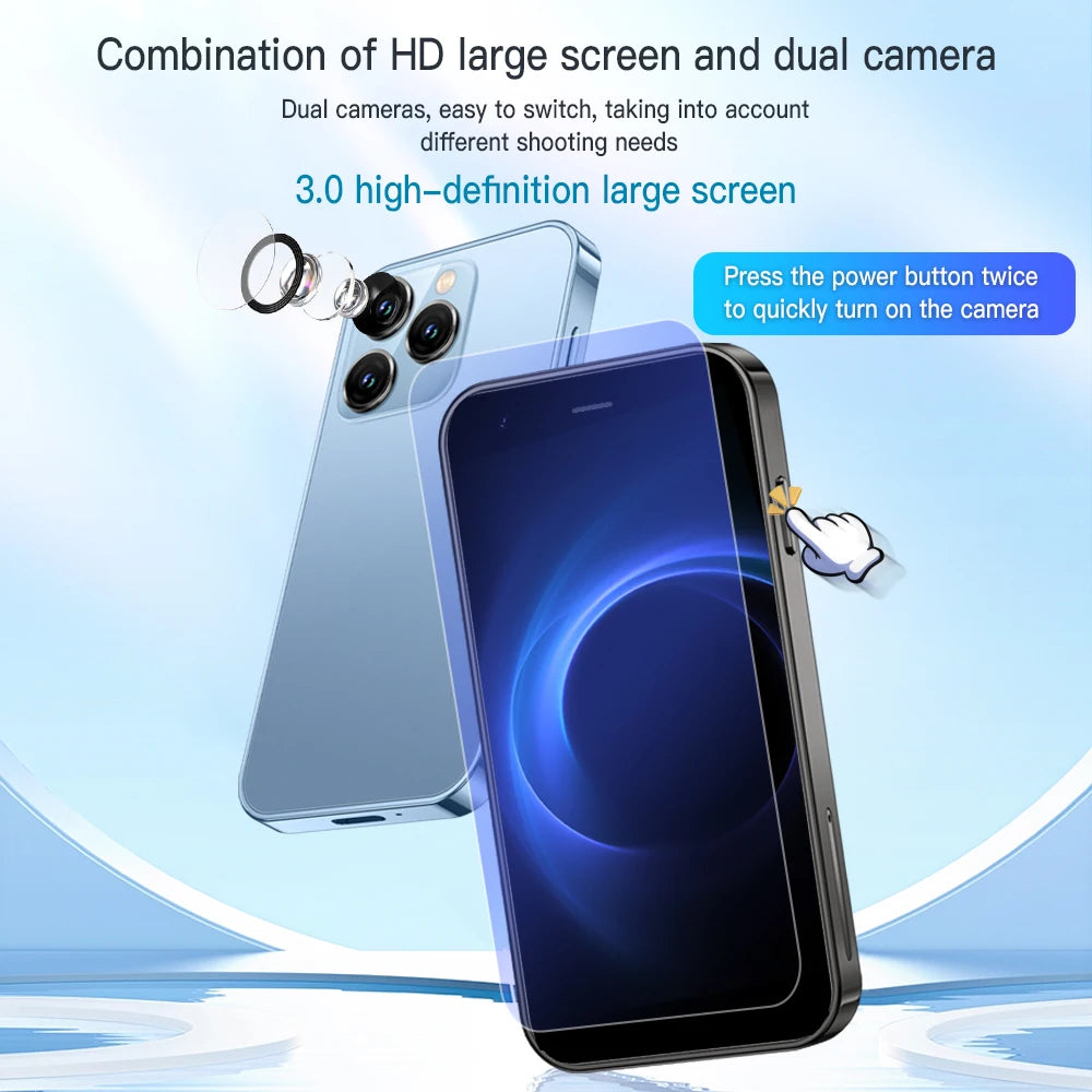 SERVO 15SE Mini Smartphone 3G WCDMA WiFi Hotspot Android OS Play Store WhatsAPP 2GB+16GB 2 SIM Card 3.0" Super Small Smart Phone