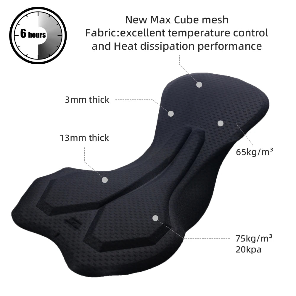 YKYWBIKE Men's Cycling Bib Shorts Road Bike Bibs Bicycle Tights Cycling MTB Bib Pants  with 6 Hours Padded Belgium Padding