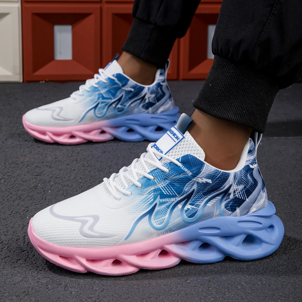 2025 Unisex Running Shoes Men Women Lightweight Mesh Breathable Comfortable Flat Soft Tennis Shoes Summer Lace-up Sneakers Man