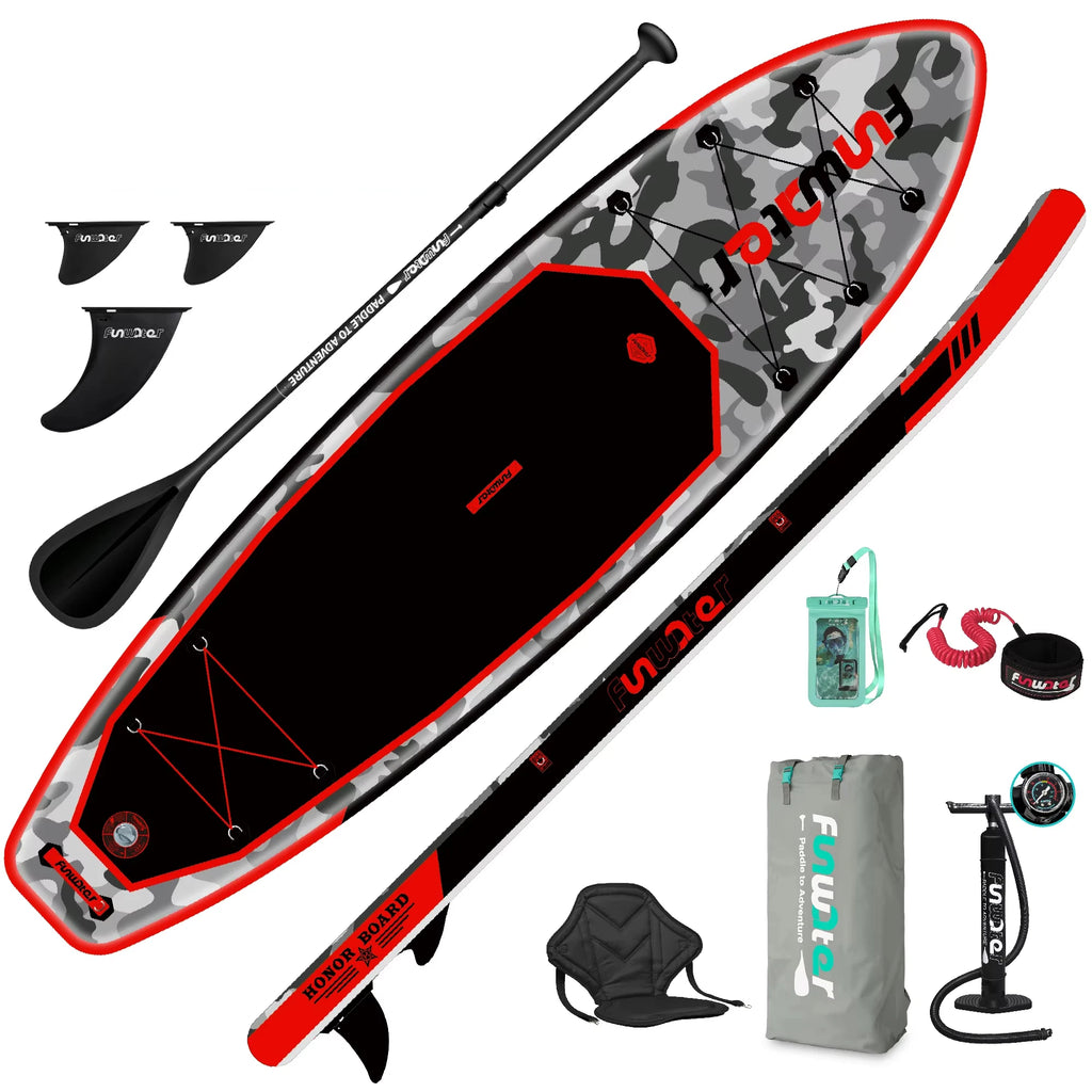 Funwater SUPFW10A Ultra-light inflatable Paddle Board 330*84*15 Paddle Board size, PVC Material, Adult Water Sports, yoga, fishing, Travel, Sea surfing non-slip Paddle Board