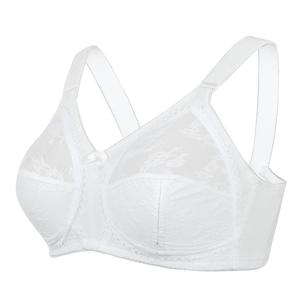Large Size Sexy Bra for Women Ladies Underwear Translucent Lace Chiffon Wireless Minimizer Lingerie Brassiere Bralette Tops