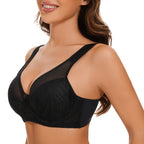 Sheroine Plus Size Women's Lace Floral Minimizer Bra, Underwire Full Coverage Unpadded Bras for Women Lifting Support Comfort
