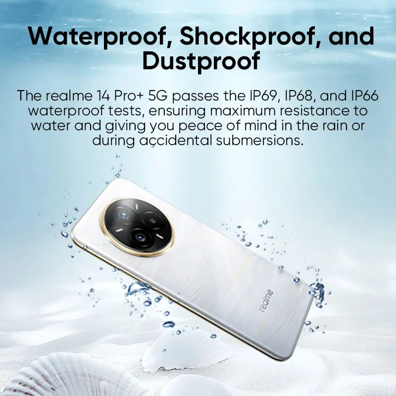 Global Version realme 14 Pro Plus 5G Smartphone Sony 3X Periscope OIS Camera Snapdragon7s Gen 3 80W SUPERVOOC Charge IP69