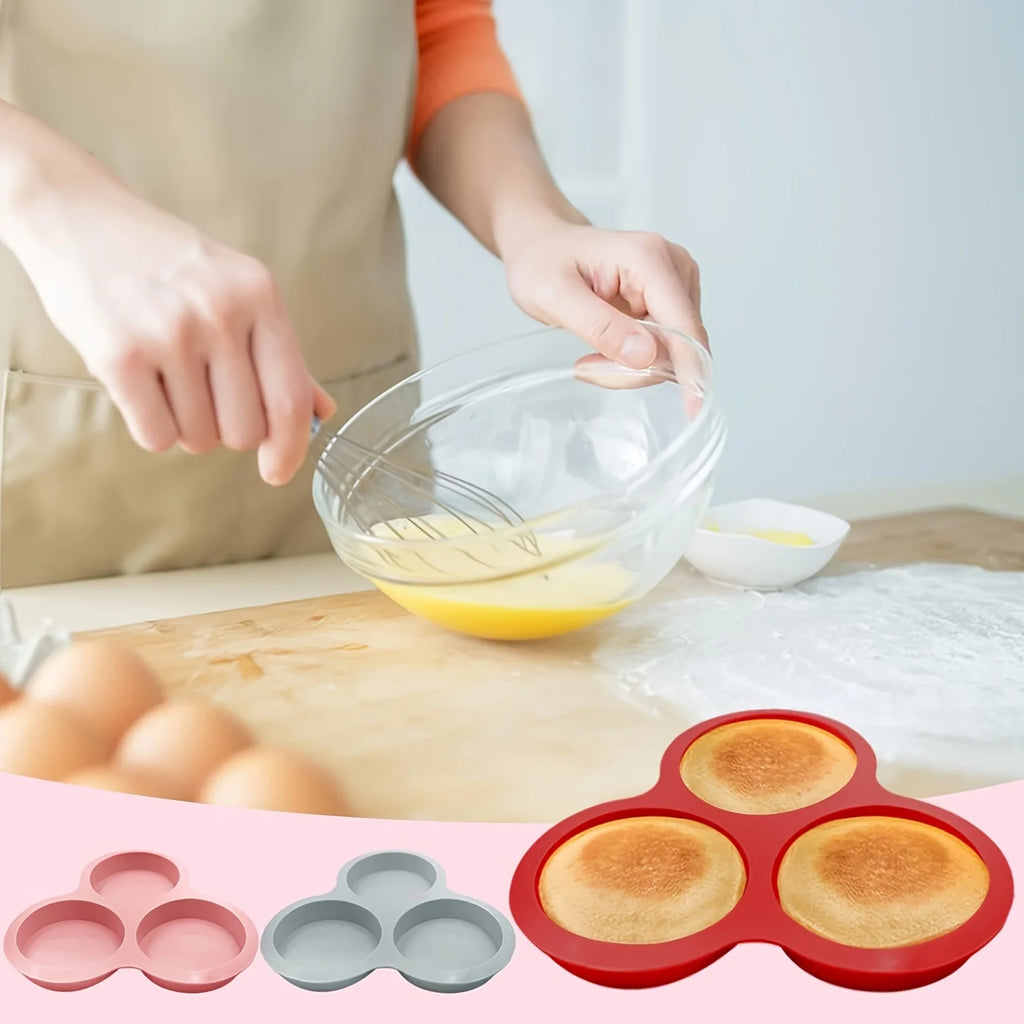 Cavity Air Fryer Egg Mold Silicone Mold for Air Fryer Round Shape Cupcake Nonstick Silicone Muffin Hamburger Pan DIY Cooking