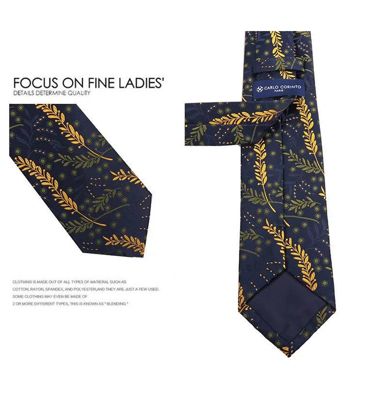 Trendy Handmade Polyester Silk Tie Men's Business Suit Accessory Floral Patterned Bow Tie for Wedding Prom Party Gift