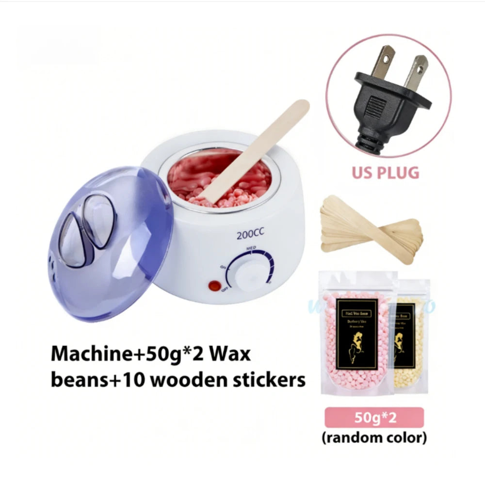 200CC Wax Heater Warmer Hair Removal Machine For Hand Foot Body SPA Epilator Paraffin Wax Pot +Wax Beans + Wood Sticks
