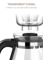 HiBREW 3 in 1 America Drip Coffee Machine Pour Over Coffee Maker Glass Teapot Hot Tea Maker  750ML H12