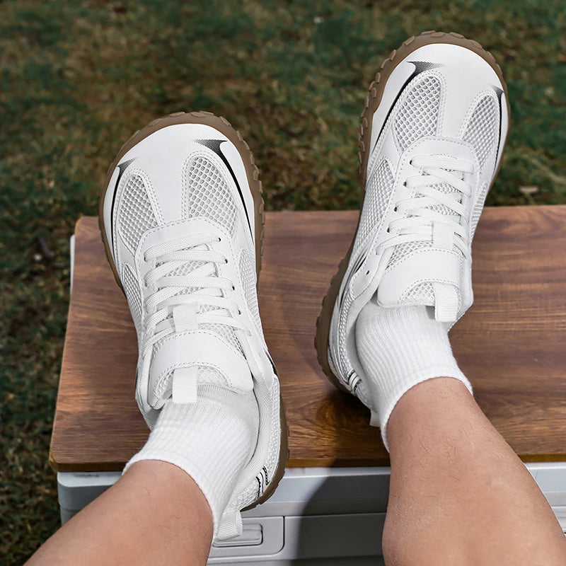 Unisex Wide Width Hiking Shoes Breathable Mesh Outdoor Trekking Sneakers Anti Slip Rubber Sole Walking Trainers Summer Autumn