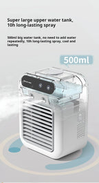 Mini USB Desk Fan Portable Quiet Cool Air Conditioner for Bedroom Home Use with Humidifying Spray Function Tabletop Fan