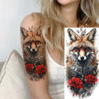 1 Sheet Unique Watercolr Lion Tiger Animals Temporary Tattoos Long Lasting Waterproof Fox Owl Fake Tattoo Sticker Body Art Tatoo