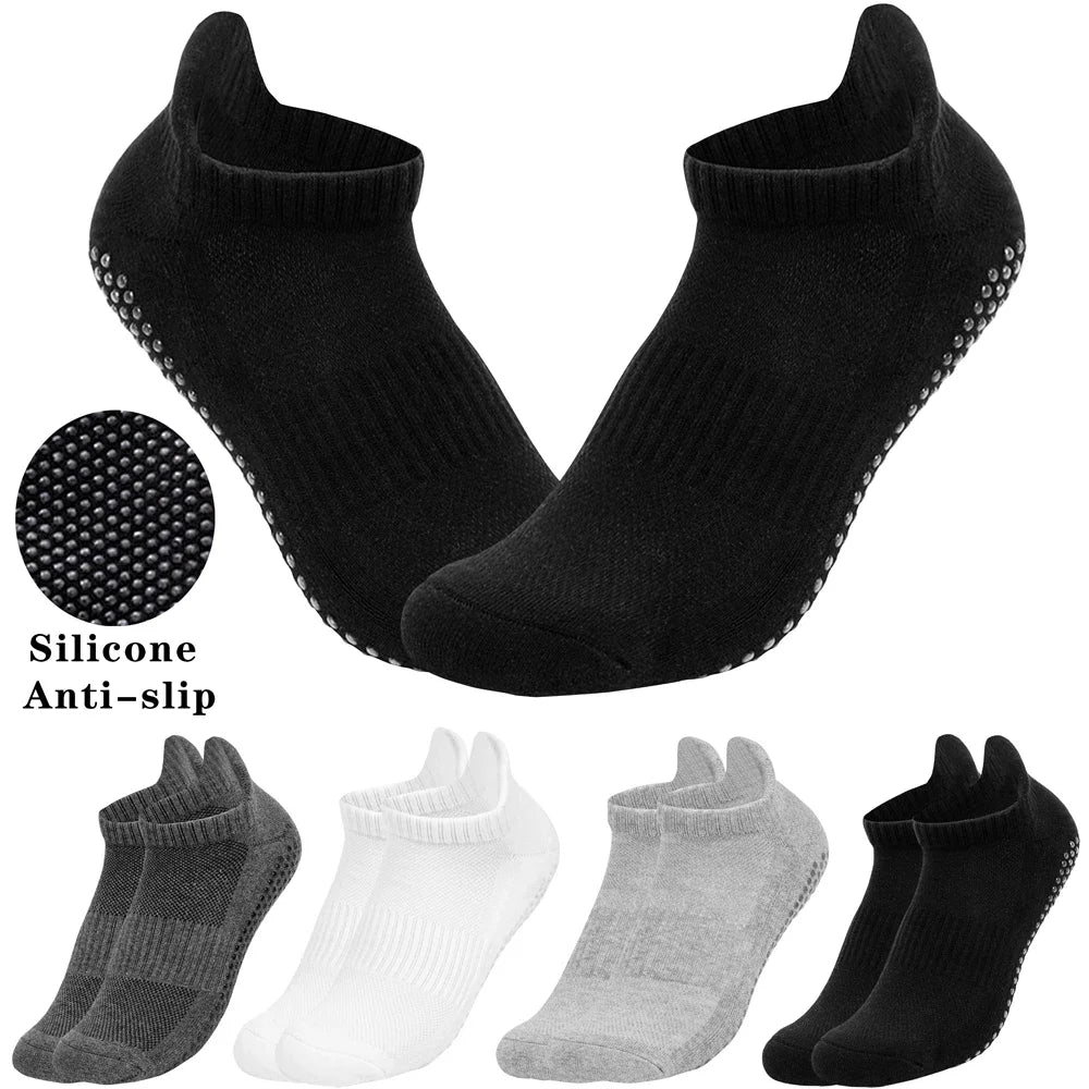 1 PAIRS Solid Cotton Thickened Towel Bottom Women's Sport Non-slip Yoga Socks High Quality Breathable Men Anti Skid Floor Socks Main image