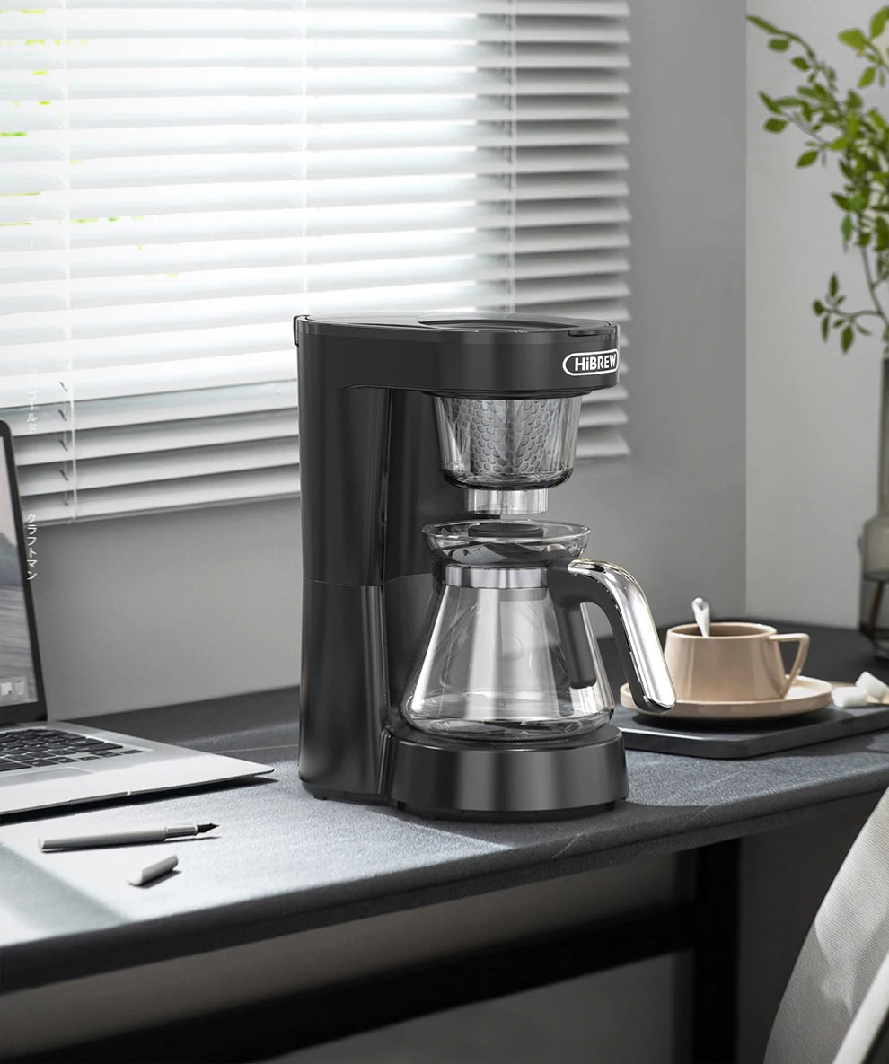 HiBREW 3 in 1 America Drip Coffee Machine Pour Over Coffee Maker Glass Teapot Hot Tea Maker  750ML H12
