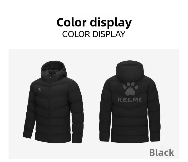 Kelme Children's Warm Cotton Jacket Winter Football Training Cotton Jacket Student Sports Down Jacket Coat