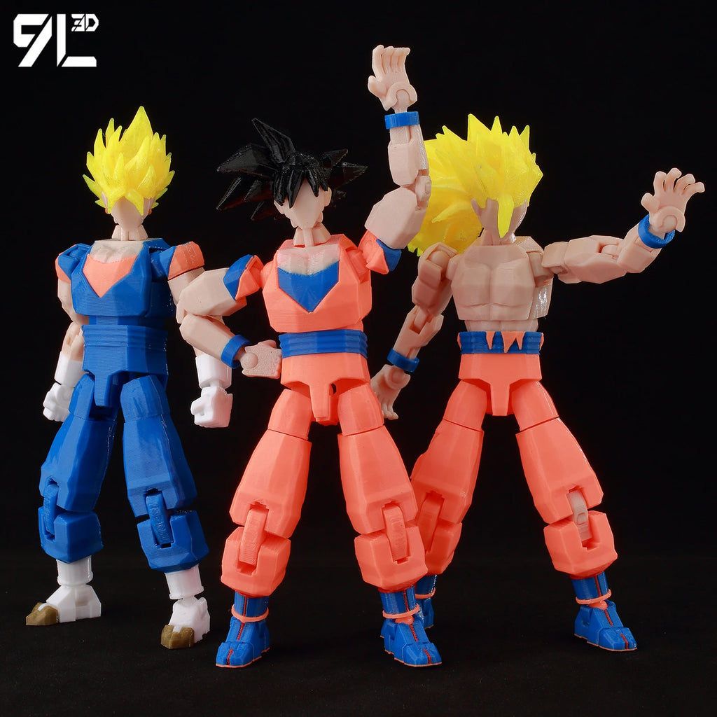 9L3D Printed Dragon Ball Son Goku Vegeta Beerus Frieza Anime Lucky13 Dummy13 Titan13 Action Figures Multi-Jointed Movable Toys