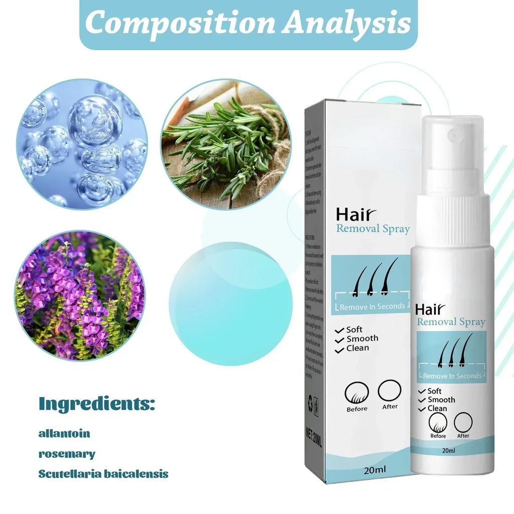 Permanent Hair Removal Spray Dissolves Hair Instantly Sprays On Effortlessly Gentle on Skin Pain-Free Long-Lasting Results