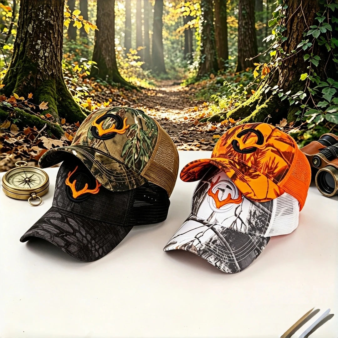Deer Antler Camo Hunting Trucker Hat Outdoor Fishing Embroidery Mesh Baseball Cap for Men Women Main image