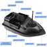 Modern GPS Fishing Bait Boat with 3 Bait Containers 12000mAh Wireless Bait Boat with Automatic Return Function Various styles
