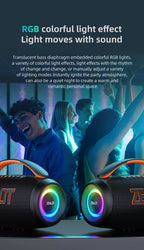 zealot-P12 Speaker 60W Bluetooth Speaker Portable Speaker with 10-Hour Playtime, Portable Handle, for Camping, Party,TWS,AUX