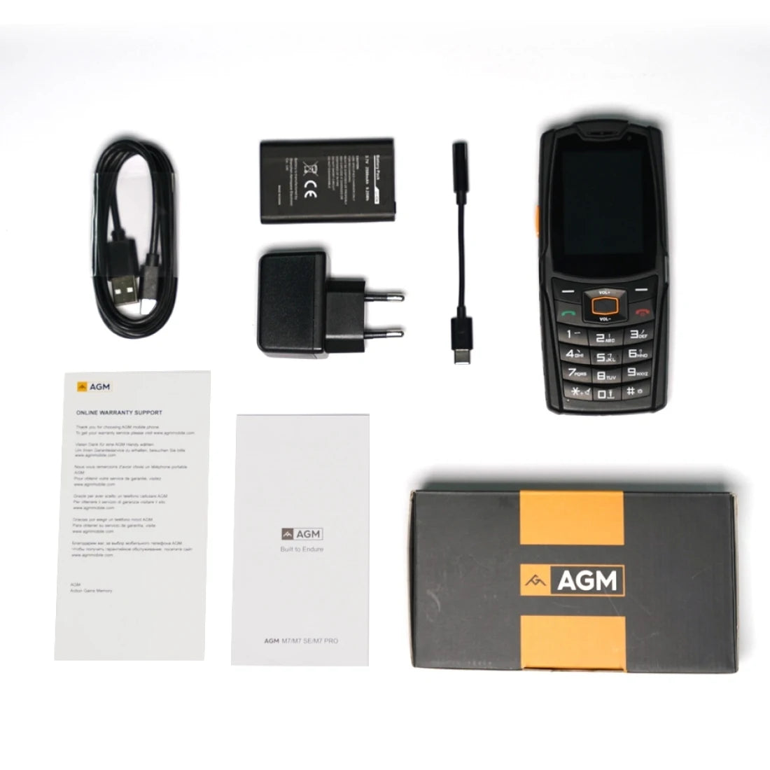 AGM M7 2+16G Volte Android Feature Phone Waterproof Touch Screen 2500mAh Cellphone with English Russian Keyboard
