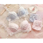 UK Trending! MOYISU Kawaii Lolita Bra Set Full Cup G Heavy Underwire Support Heavy Lace Thin Cup Pure Sexy Teen Lingerie Summer