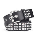 Fashion New Square Bead Rivet Belt Metal Pyramid Belt Men and Women Punk Hardware Jeans Belt Y2K Belt Designer Belt Women's Belt