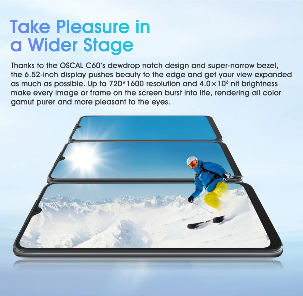 BLACKVIEW 2022 New Oscal C60 Smartphone 6.528 Inch 4GB+32GB 4780mAh 13MP + 5MP Camera Android 11 Mobile Phone With 3 Card Slots