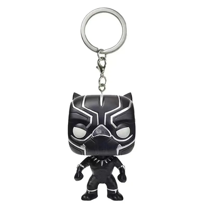 Funko Pop Iron Man Spider-Man Black Panther Captain America Toy Pendant Peripheral Keychain Boy Birthday Gift Christmas Gift