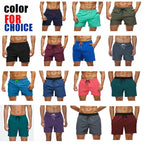 Escatch 2026 Summer Man Swimwear Solid Fashion Quick Dry Drawstring Elastic Waist Surfing Zipper Pocket Gym Beach Pants Shorts