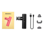 KiCA Mini 2 Fascia Gun 4 Gear Aluminum Portable 3000rpm Deep High Speed 3 Massage Heads Gun for Sport, 195g