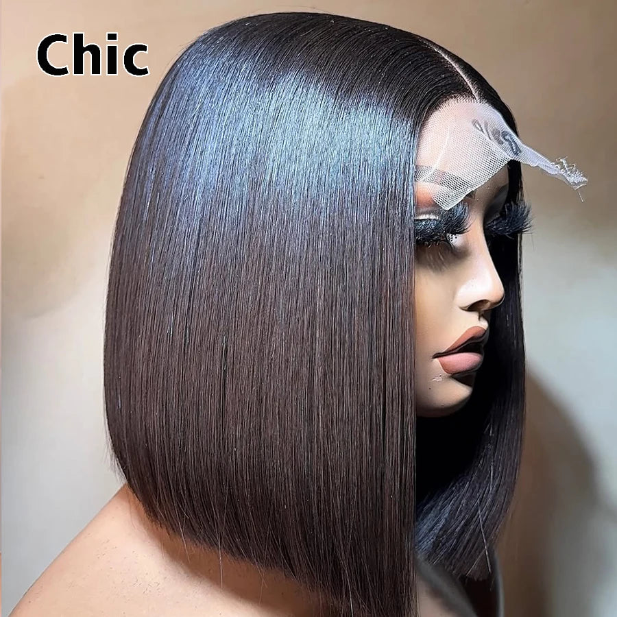 260% Density Real HD 5x5 Lace Closure Wigs Super Double Drawn Vietnamese Virgin Hair Short BOB Wig Glueless Pre Plucked Lace Wig Secondary image