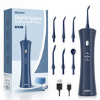 Sejoy Portable Electric Oral Irrigator Dental Water Flosser 6 Jets 3 Modes Rechargeable Smart Dental Water Jet Teeth Cleaner