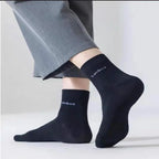 5Pairs/Men Bamboo Socks Comfortable Breathable Casual Business Men's Crew Socks High Quality Antibacterial Mid-calf SocksEU39-45