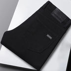 Wthinlee New Business Men's Jeans Casual Straight Stretch Fashion Classic Blue Black Work Denim Trousers Male Brand Clothing