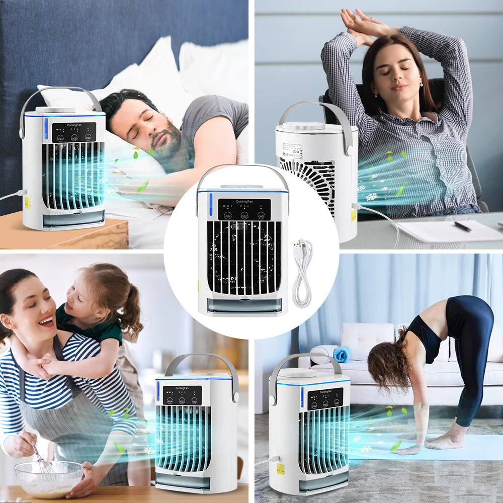 Mini Air Conditioner Air Cooler Fan Portable Water Cooling Fan Mobile Air Conditioning Fan For Room Office Cars