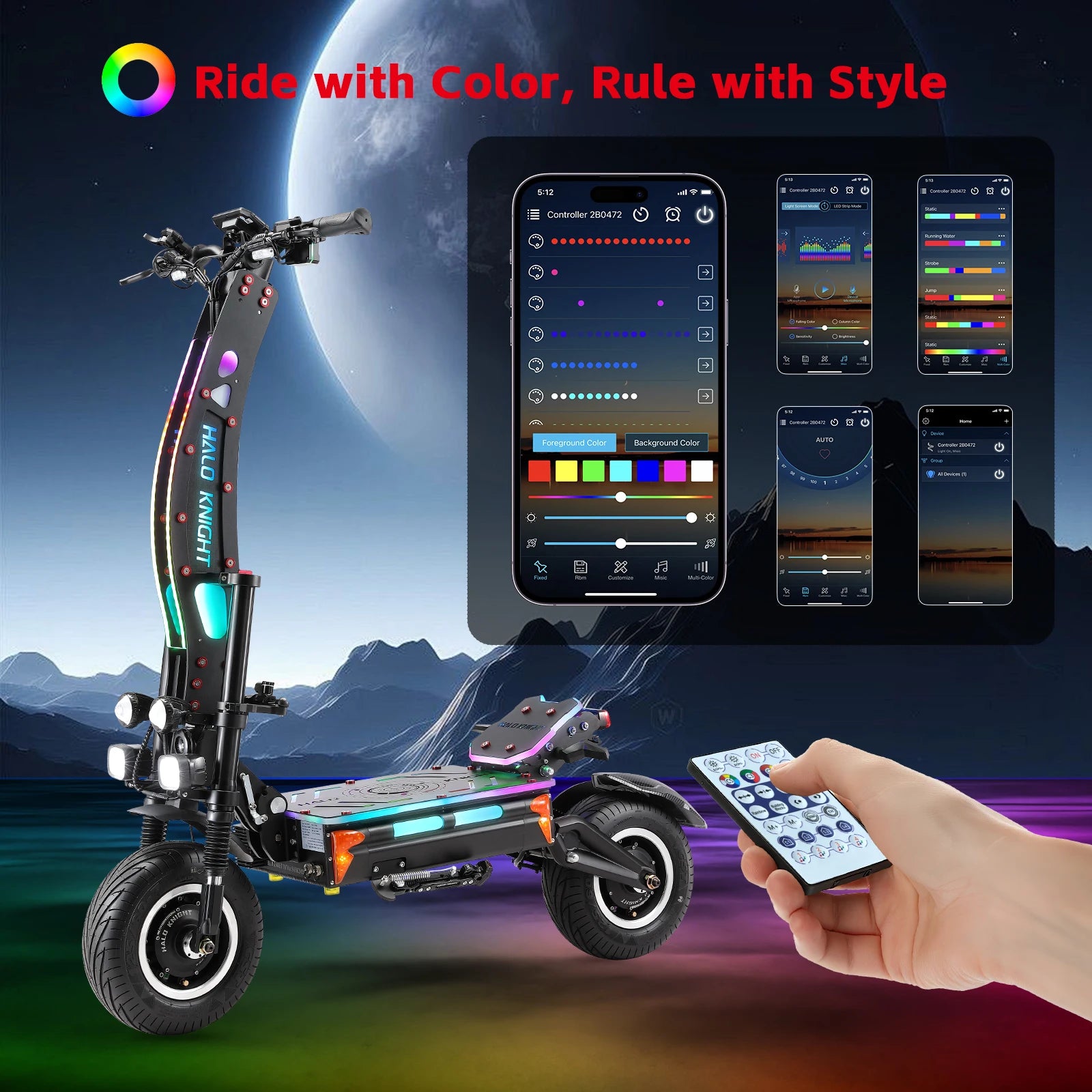 HALO KNIGHT T107Max 72V 8000W Adult Electric Scooter Fast 120km/h Electrical Scooter Powerful Dual Motors Escooter Top E-scooter
