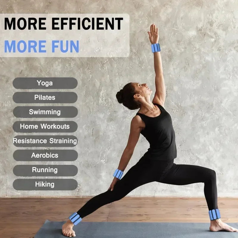 Wrist & Ankle Weights for Women Men Adjustable Arm & Leg Weights Wearable Weighted Bracelet for Yoga Running Cardio Gym Workouts Secondary image