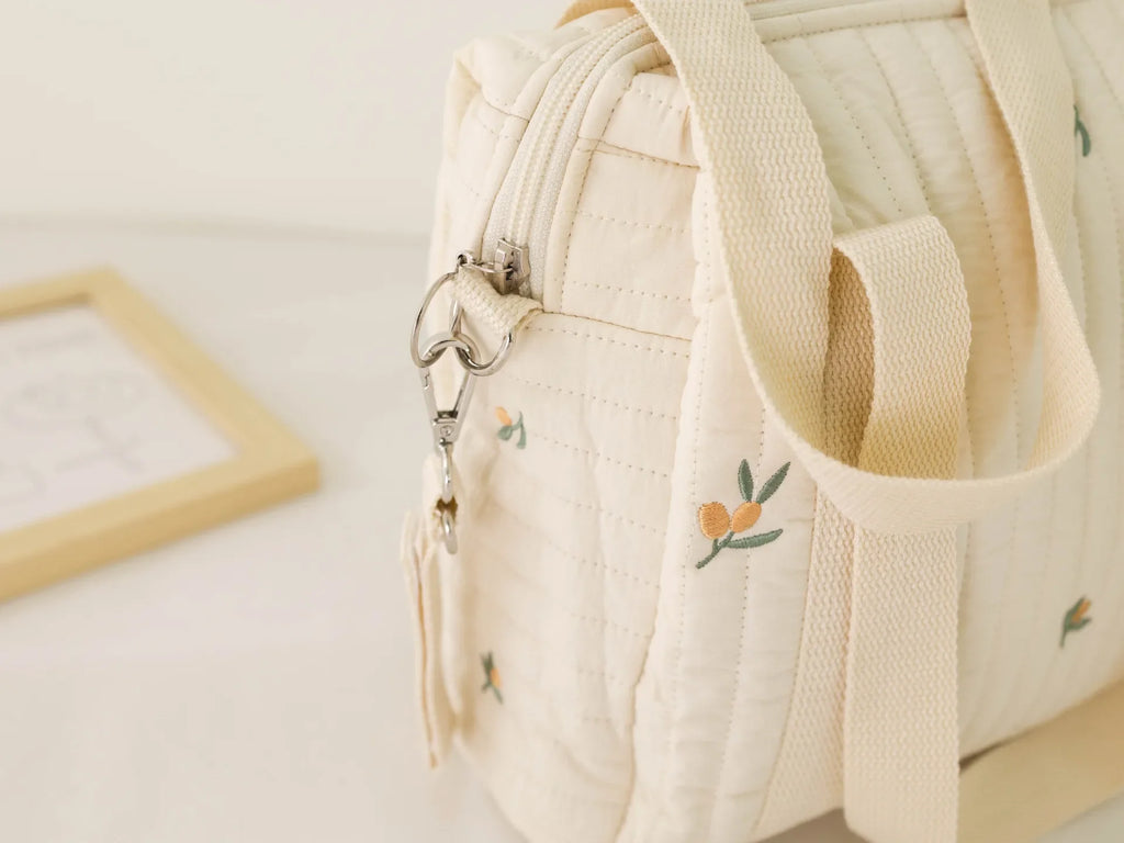 Cute Bear Baby Stroller Nappy Bag Korea Embroidery Cotton Mommy Bag Soft Maternity Shoulder Pack Portable Baby Diaper Organizer
