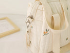 Cute Bear Baby Stroller Nappy Bag Korea Embroidery Cotton Mommy Bag Soft Maternity Shoulder Pack Portable Baby Diaper Organizer