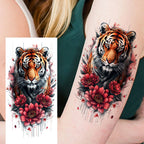 1 Sheet Unique Watercolr Lion Tiger Animals Temporary Tattoos Long Lasting Waterproof Fox Owl Fake Tattoo Sticker Body Art Tatoo