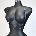 Women Fashion Belt Female Street Style Harness Adjustable Chest Belt with Chain Leather Waistband Gothic Clothing Accessories