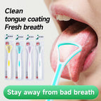Tongue Scraper Cleaner for Adult Kid,Tongue Brush for Fresh Breath Dental Eliminate Bad Breath in Seconds Oral Care Tool