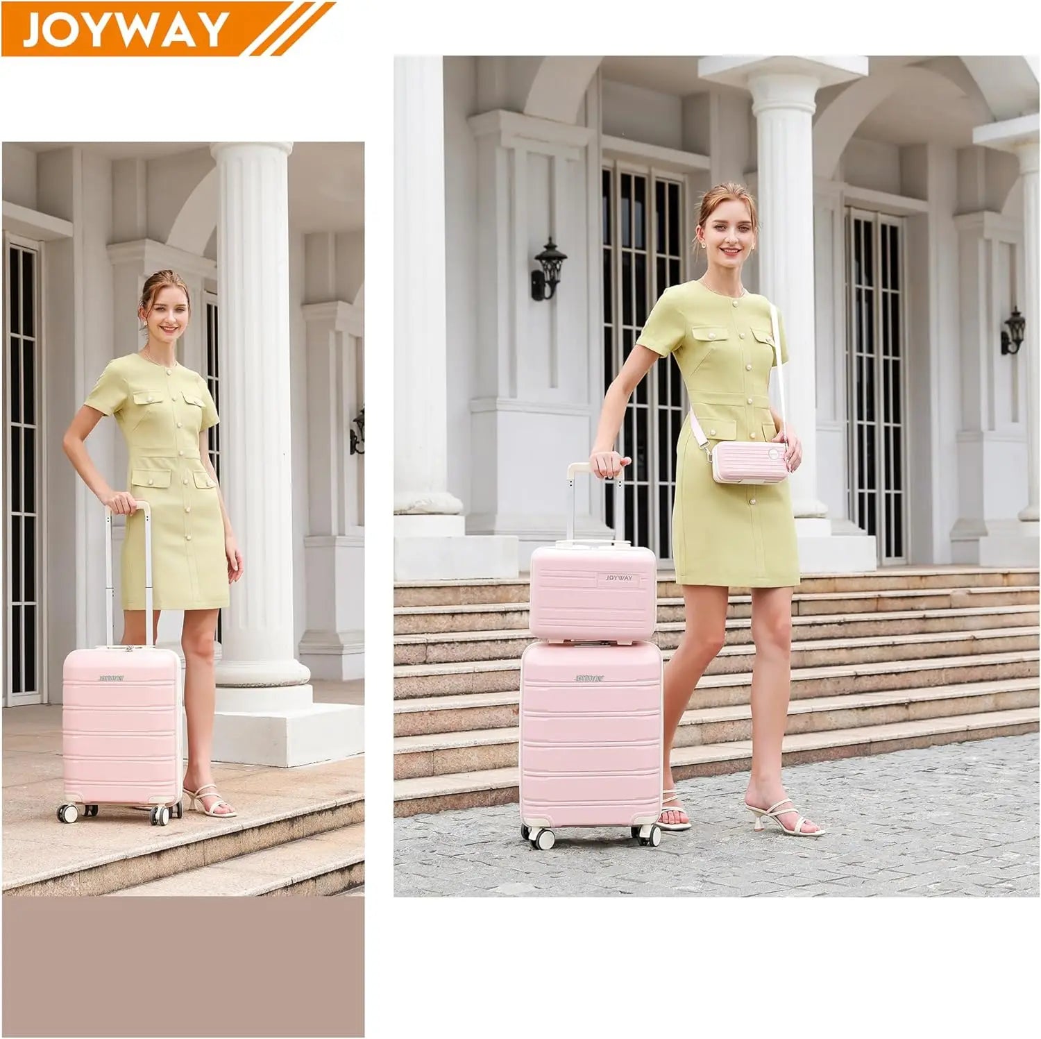 Joyway Travel Luggage Sets, Stylish Carry On Checked Suitcase Set,Sturdy Durable Scratch-resistant,TSA Lock,Spinner Wheels Secondary image