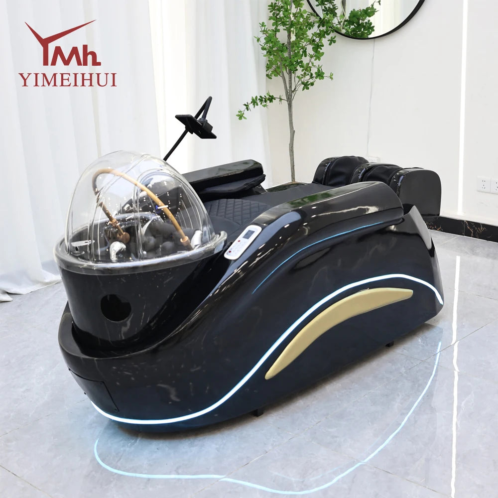 Electric adjustable hair spa chair head washing station shampoo massage bed for salon shop