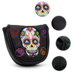 Golf Club Headcovers #1 #3 #5 Wood Head covers Skulls Design Driver Fairway Hybrid Woods Headcover Black PU Premium Leather Head